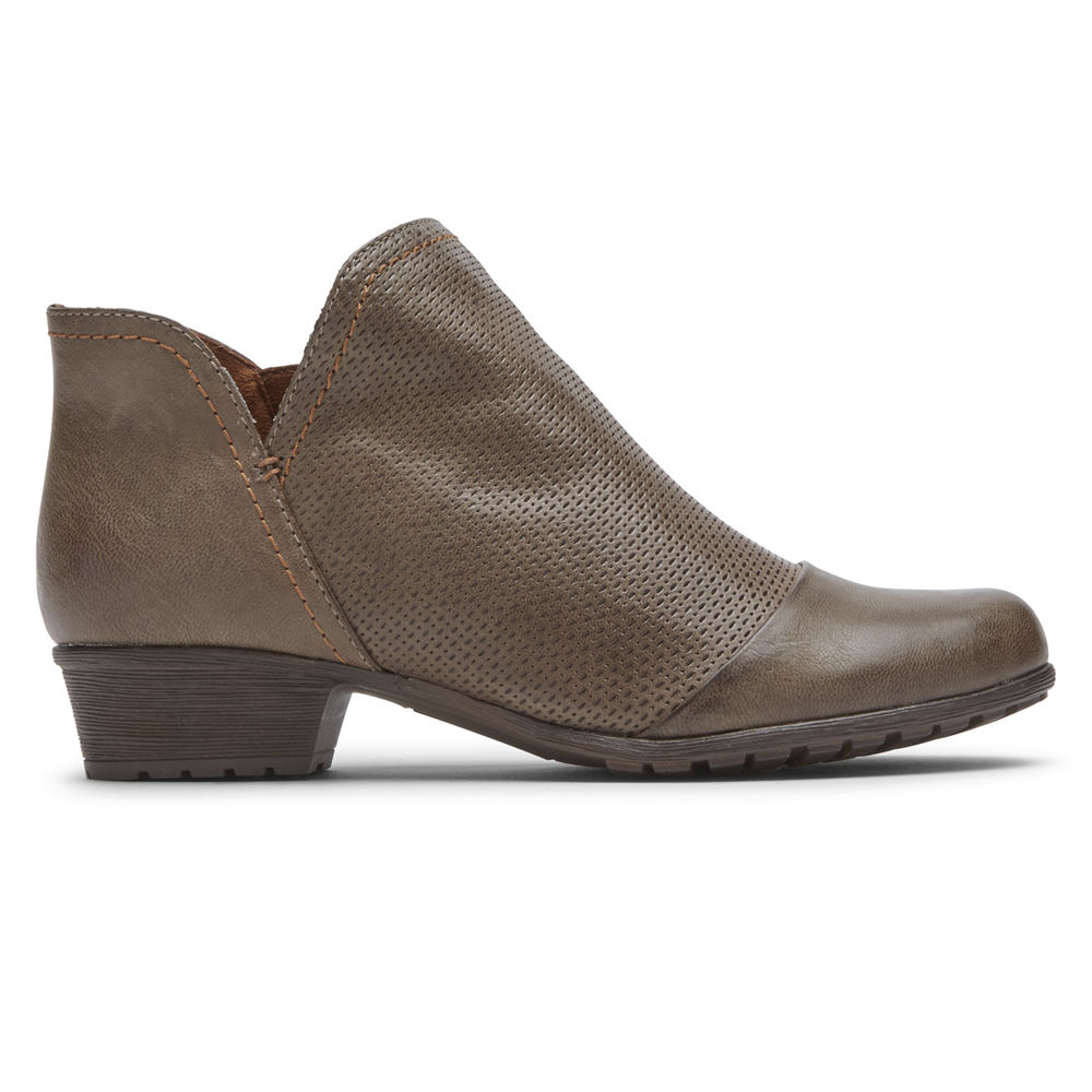 Rockport Singapore Womens Boots - Cobb Hill Gratasha V-Cut Grey - IT0864327